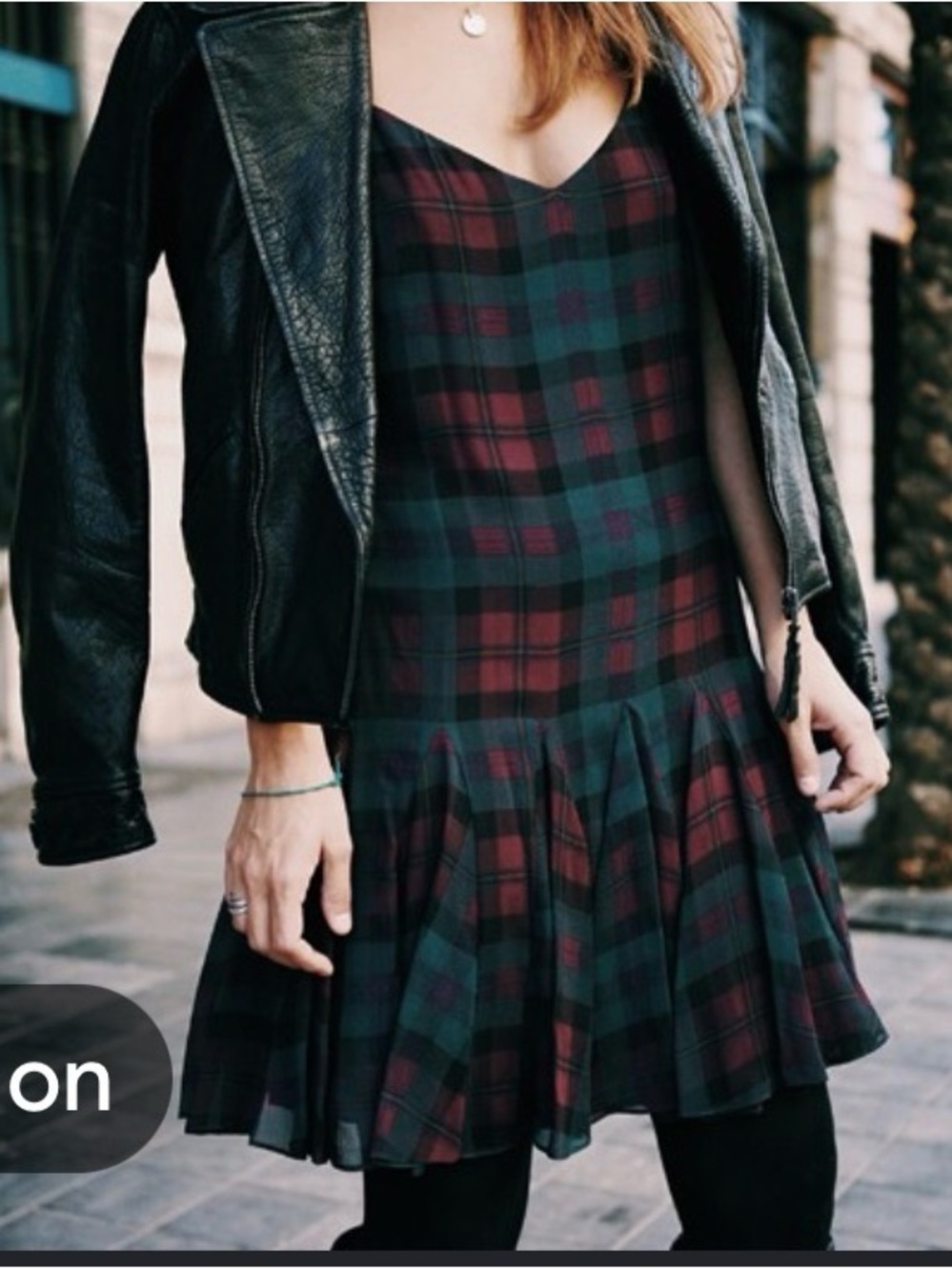 Polo by Ralph Lauren Burgundy Plaid Dress with Navy Label